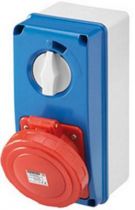 Prises verticales étanches avec interrupteur de verrouillage 50/60hz avec fonc (IEC309) (IP55)3p+n+t 16a 110v 4h sbf