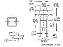 R18-23b bouton-poussoir off-(on) rouge 3a/125v (R1823B/125)