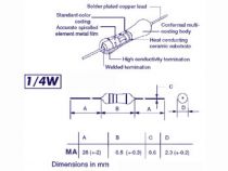 Resistance a couche metallique 1/4w 1e8 (MA1E8)