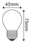 Sphérique G45 Filament LED \ Calotte Argentée\  4W E27 2700K 350Lm Dimmable (15648)