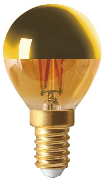 Ampoule à filament LED E14 4W Sphérique Calotte Dorée Dimmable Ariane