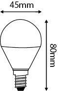 Sphérique LED 330° 5W E14 4000K 410lm opaque (167194)