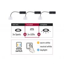 Spots encastrés Choose Module LED Coin WhiteSwitch 3x6,5W 2700 (92478)