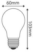 Standard A60 Filament LED \ Calotte Argentée\  6W E27 2700K 750Lm Dimmable (15646)