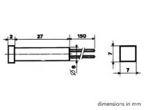 Voyant carre 7 x 7mm 220v cristal (CCAF220C)